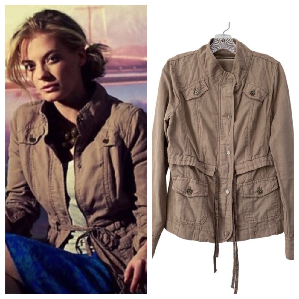 Daughters of the liberation Military Anorak Utility Cargo Jacket 8 Cotton‎ Linen